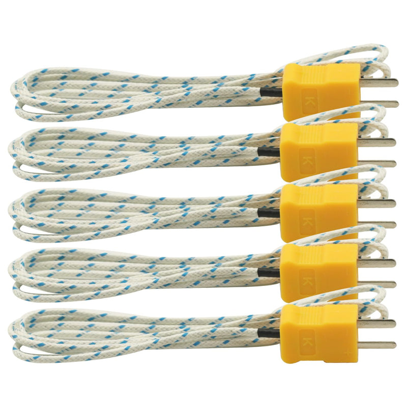 [Australia - AusPower] - 5PCS 1M Wire Measuring Temperature K Type Thermocouple Sensor Digital Probe Tester 