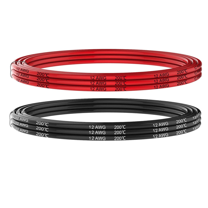 [Australia - AusPower] - Electrical Wire 12 AWG 12 Gauge Silicone Wire Hook Up Wire Cables 20 Feet [10 ft Black and 10 ft Red] Soft and Flexible 680 Strands 0.08 mm of Tinned Copper Wire High Temperature Resistance 2 Colors each 10FT 12AWG 