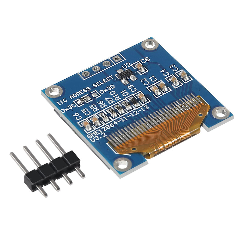 [Australia - AusPower] - 0.96 Inch OLED I2C IIC Display Module 12864 128x64 Pixel SSD1306 Mini Self-Luminous OLED Screen Board Compatible with Arduino Raspberry Pi (Unwelded Pins Blue) 