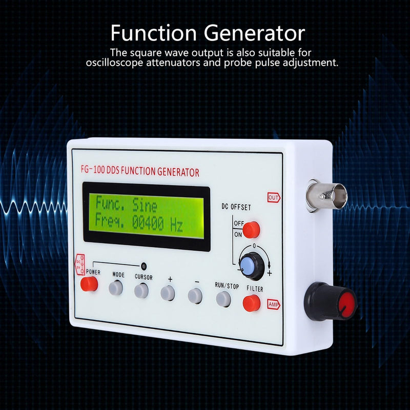 [Australia - AusPower] - Signal Generator DC3.5-10V Function Generator FG-100 DDS Function Generator USB Waveform Function Frequency Generator 1 Hz 500 K Function Generator Signal Generator DDSHz Sine Generator 