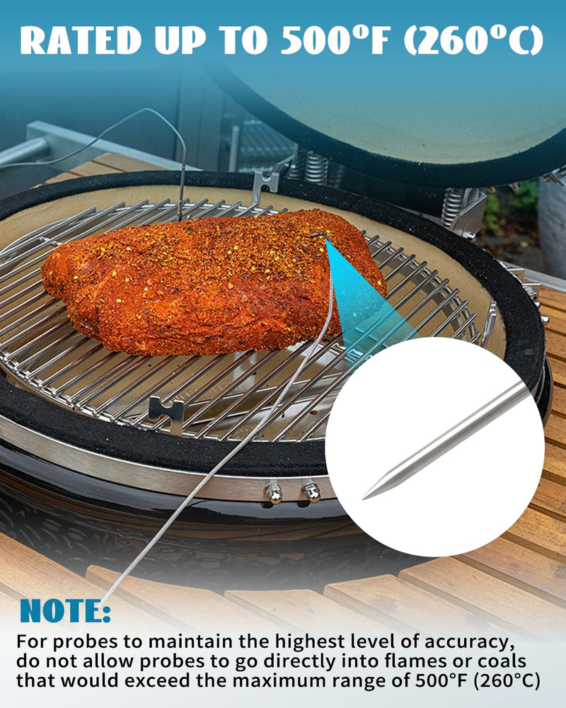 [Australia - AusPower] - 8 Foot Temperature Probe Fit for DynaQ/UltraQ/PartyQ/DigiQ/CyberQ Controls Food Premium Dishwasher Safe Temperature Probe 
