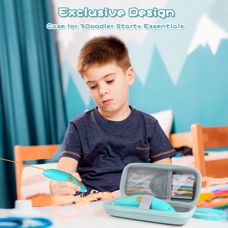 [Australia - AusPower] - Case Compatible with 3Doodler Start+ Essentials for 3D Pen Set for Kids, Carrying Case for Printing Filament Refill and Charger Cable,Green (Case Only) Green 