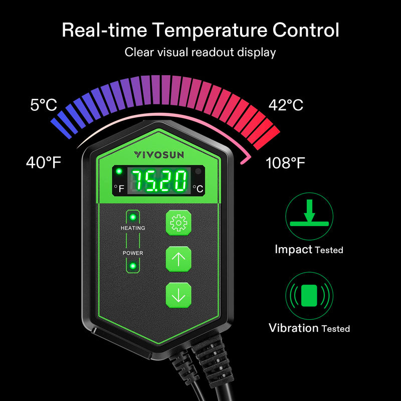 [Australia - AusPower] - VIVOSUN Digital Heat Mat Thermostat Temperature Controller, and Soil Tester, 3-in-1 Plant Moisture Meter Light and PH Tester for Home, Garden, Lawn, Farm, Indoor and Outdoor Use, Promote Plants Health 