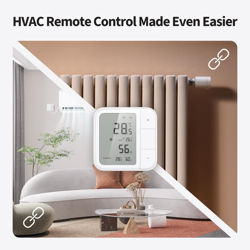 [Australia - AusPower] - Aqara Thread/Zigbee Smart Climate Sensor W100 with Aqara Temperature Humidity Sensor, Remote HVAC Control, 3 Customizable Buttons,Works with Apple Homekit, Alexa, Google 