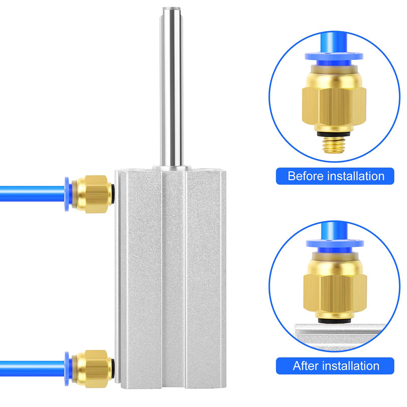 [Australia - AusPower] - TAILONZ PNEUMATIC 25mm Bore 50mm Stroke Pneumatic Small Thin Cylinder Aluminum Pneumatic Air Cylinder SDA25-50 Bore:25mm Stroke:50MM 