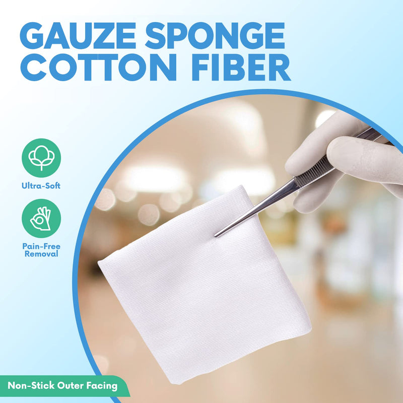 [Australia - AusPower] - HEALQU Gauze Pads 2"x2" - 200-Pack, 4-Ply Non-Woven Sponges Non-Sterile, All-Purpose Dental and Surgical Sponges Including First Aid Kits and Medical Facilities 2x2" Bag of 200 4 Ply 