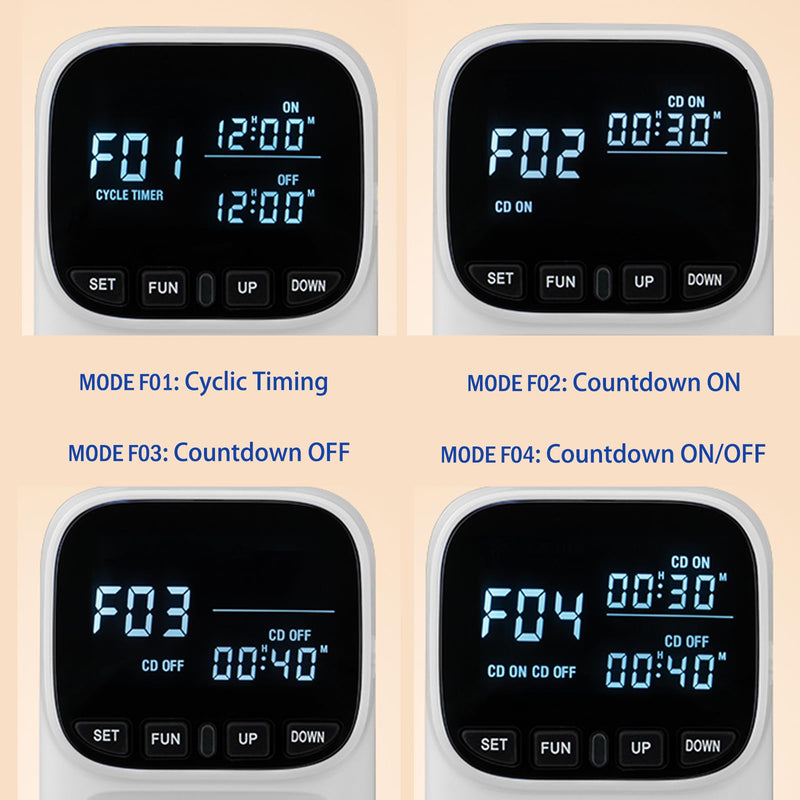 [Australia - AusPower] - Digital Thermostat Socket, Only Fahrenheit Countdown Temperature Controller 110~120V VA Display Heating Cooling Mode Timer with Sensor for Reptile Greenhouse Home Fermentation Home, -40℉~210℉ 