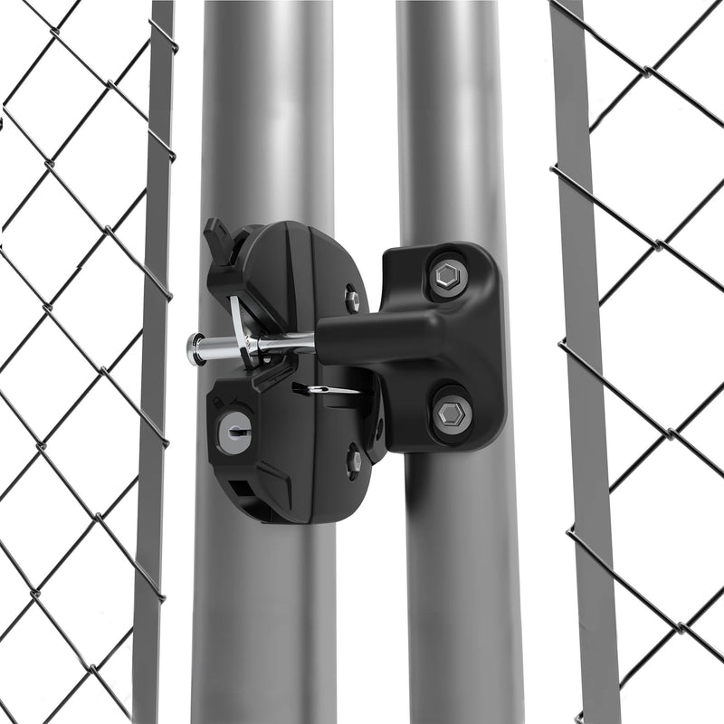 D&D Technologies LL3ABRND LokkLatch Round Post Gate Latch with External Access Button, Key Lockable and Operates On Both Sides of The Gate, for Round and Chain Link Frame Posts, Black Series 3 Black