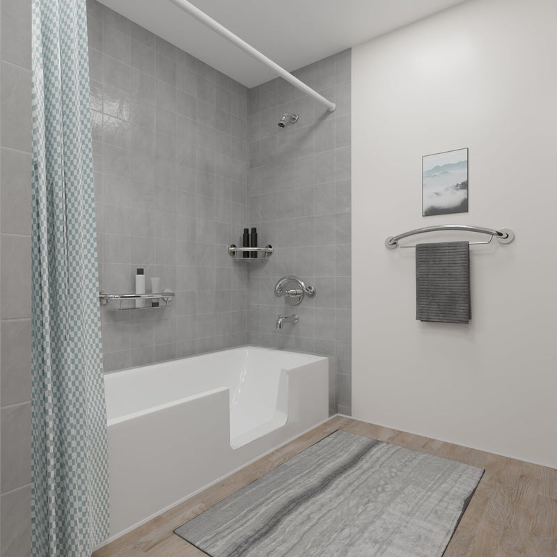 HEALTHCRAFT Plus Crescent Grab Bar 14.3", ADA Bath Safety - Polished Chrome | Curved crescent design, concealed screws, decorative safety bar