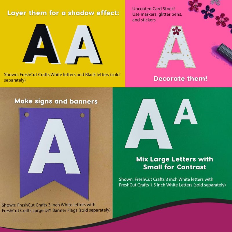 [Australia - AusPower] - 209 Pcs 3 in. White Bulletin Board Letters & Numbers, Capital Letters, Numbers, Punctuation, US Made Card Stock Punch Out Letters for Poster, Bulletin Board, Classroom - Precut Letters & Numbers 