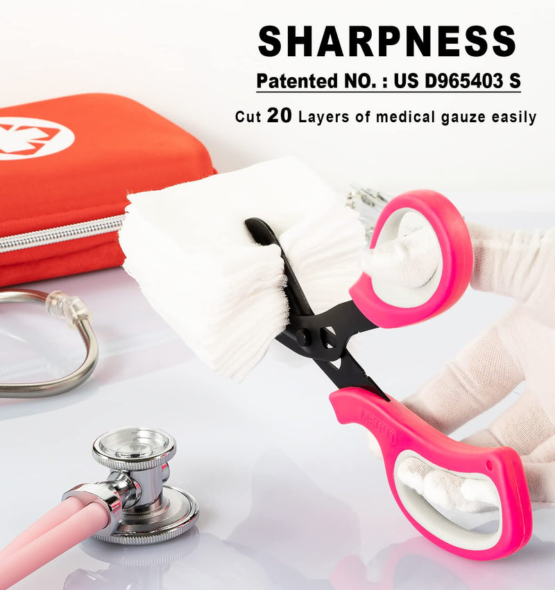 [Australia - AusPower] - MEUUT 2 Pack Medical Scissors Trauma Shears -8 inch Patented Bandage Scissors Heavy Duty Surgical Grade EMT Scissors for EMT Workers Doctors Nurses Pink+purple 