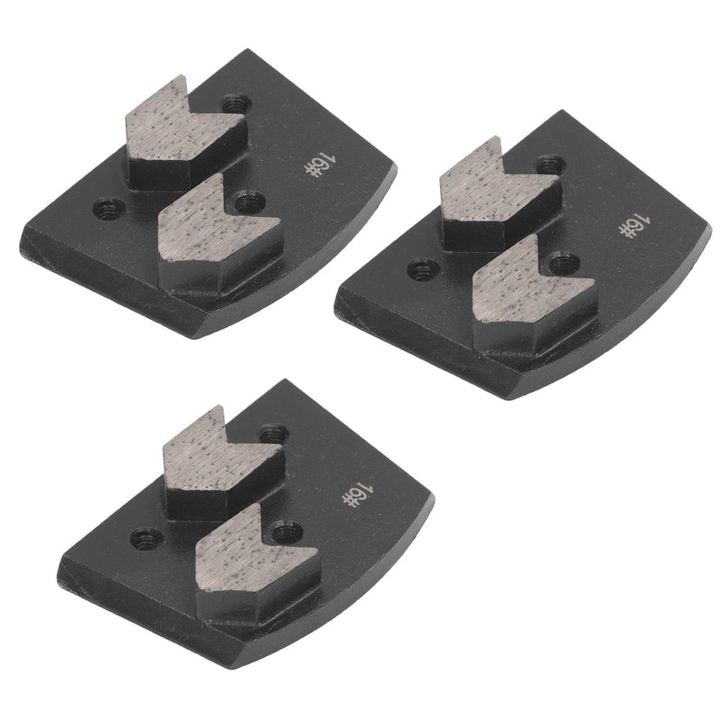 3 x diamond grinding shoe, black trapezoid, 2 arrow teeth polishing pads, 16 grit, high grinding efficiency, low noise, suitable for all concrete grinding machines
