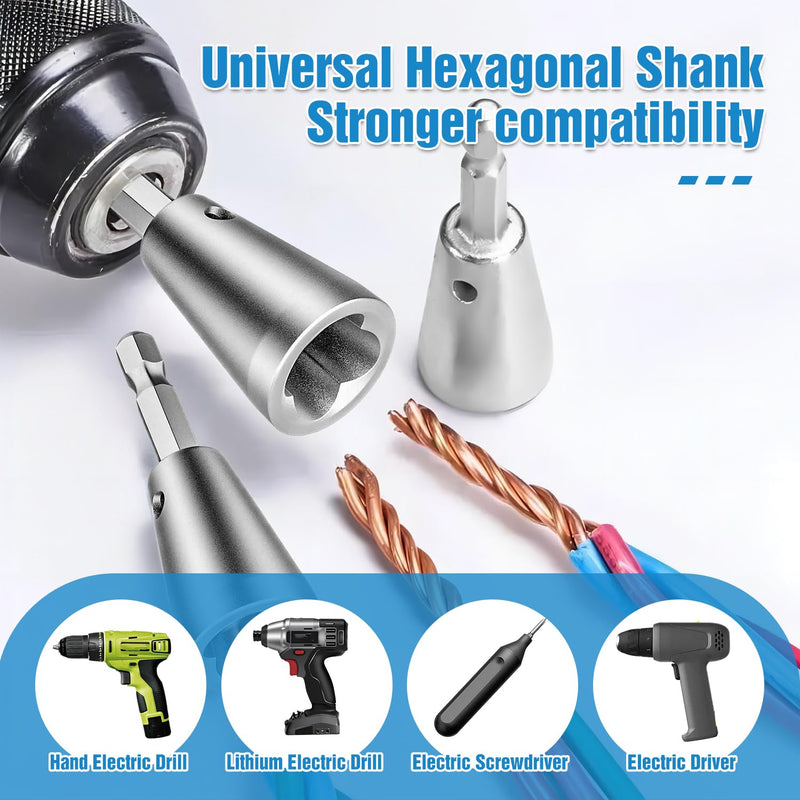 [Australia - AusPower] - Wire Twister Tool for Drill, 2024 Upgrades Wire Nut Twister for Drill Profession Electricians Tool, 6MM Hex Shank Cable Wire Twisting Tool Wire Twister Wire Connector for 9-22 AWG (2pcs) 2pcs 