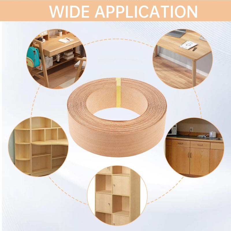 Beech Edge Banding,2 Inch X 50 Feet Wood Veneer Strips Iron-on for DIY Cabinet Repair Furniture Restoration Real Wood Trim Grain Tape (Beech, 2 Inch X 50 Feet) Beech