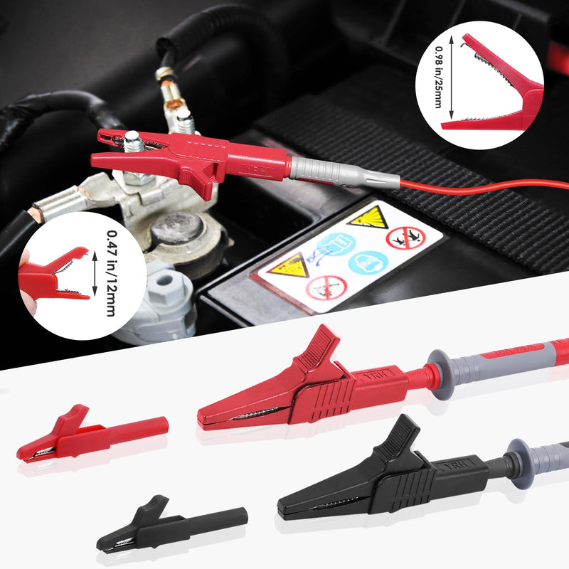[Australia - AusPower] - 28 Pcs Multimeter Test Leads Kit with Replaceable Gold-Plated Multimeter Probes, Alligator Clips, Test Hooks,Back Probe Pins with Tool Bag 