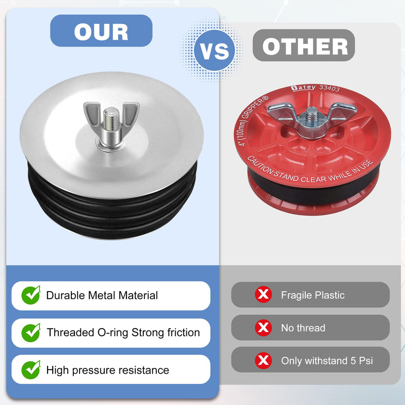 [Australia - AusPower] - Steel Mechanical Test Plug, Sturdy Sewer Cleanout Cap with Galvanized Screw and Wing Nut Fit for Most Pipe Sink Pool (4 Inch) 1 4 Inch 