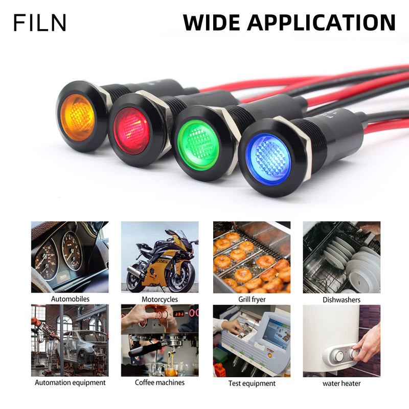 [Australia - AusPower] - 2PCS 12mm (1/2") Indicator light LED indicator Light Waterproof Metal Signal Lamp 110V IP67 Pilot Dash Lamp Head Blue for Car Boat Light (110v-Black Anodized Green 2PCS) 110v-Black Anodized 