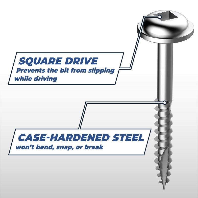 Kreg SML-F125S5-100 Stainless Steel Pocket Screws, 1-1/4 Inch #7 Fine Thread, Maxi-Loc Head (100 Count)