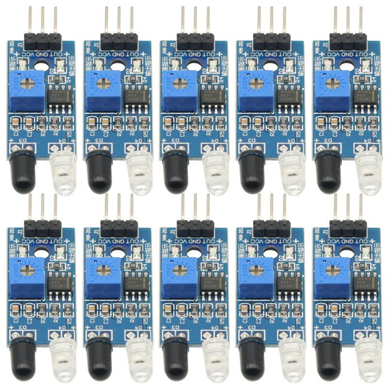 [Australia - AusPower] - 10Pcs IR Infrared Obstacle Avoidance Sensor Module,Proximity Sensor for Arduino Smart Car Robot 