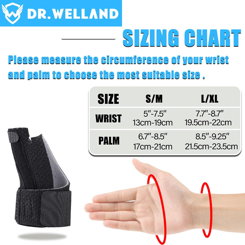[Australia - AusPower] - Dr.Welland Reversible Thumb & Wrist Stabilizer splint for BlackBerry Thumb, Trigger Finger, Pain Relief, Arthritis, Tendonitis, Sprained and Carpal Tunnel Supporting, Lightweight and Breathable S/M 