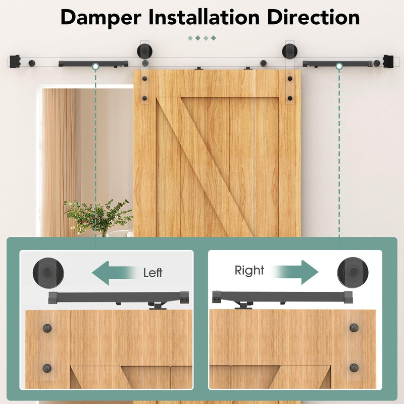 Barn Door Soft Close Hardware Kit, Barn Door Buffer Damper Stopper is Suitable for Most Flat Track Sliding Doors Systems.Supports Doors Weighing 88-132 lbs,No Hole Installation (Black 4pcs) Black 4pcs