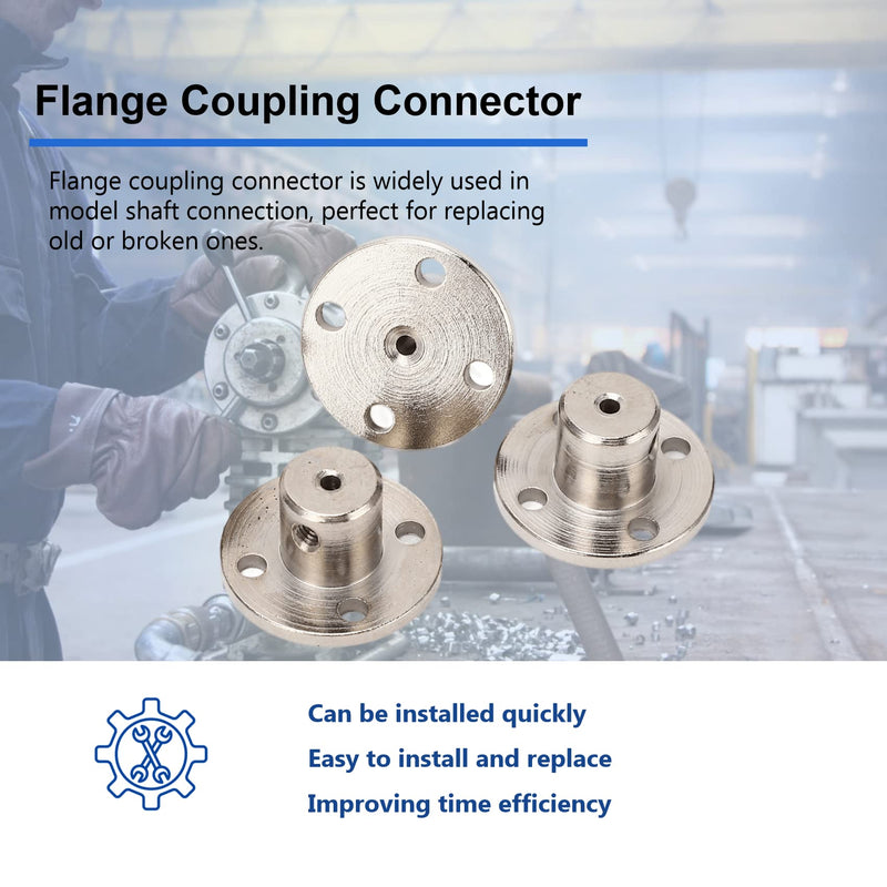 [Australia - AusPower] - 5 Pack 2mm Flange Coupling Connector, Steel Model Coupler Accessory, Shaft Axis Fittings for DIY RC Model Motors, Hardware, High Hardness Coupling Connector, Silver 