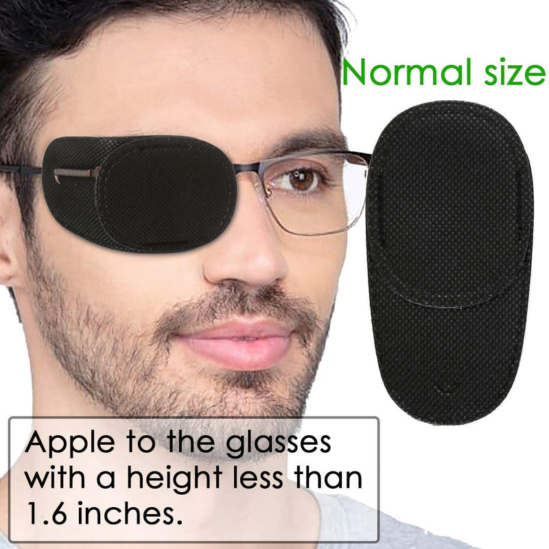 [Australia - AusPower] - Eye Patches for Adults Kids 12 Piece Patch Glasses Treat Lazy Amblyopia Strabismus Left or Right Eyes (Black) Black 