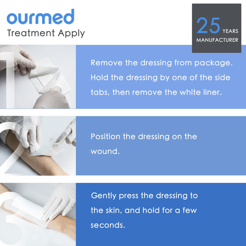 [Australia - AusPower] - Island Dressing Bordered Gauze 4"x 10", Pack of 25, Self-Adhesive Sterile Sensitive Dressing with Highly Absorbent, Latex& Rubber- Free, Protects Against Cuts and Scratches, HSA & FSA Eligible 4"x 10"(25 PCS) 