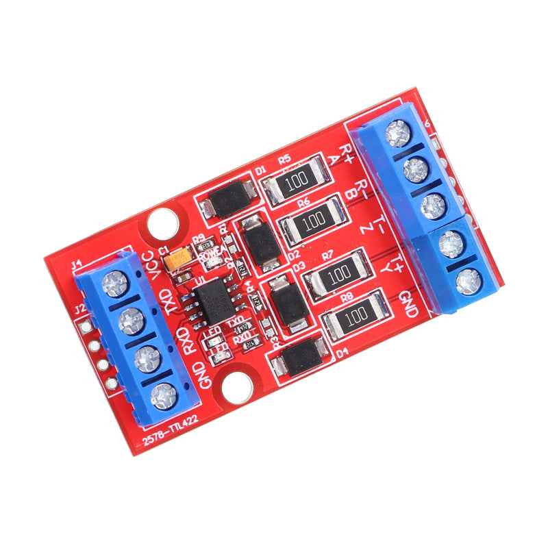 Fafeicy RS422 to TTL Level Converter Module, Bi-Directional UART Serial Port Conversion Board, 5V, Surge and Over Current Protection, SMD Components | Bi-directional full duplex with surge protection, for embedded projects and industrial automation