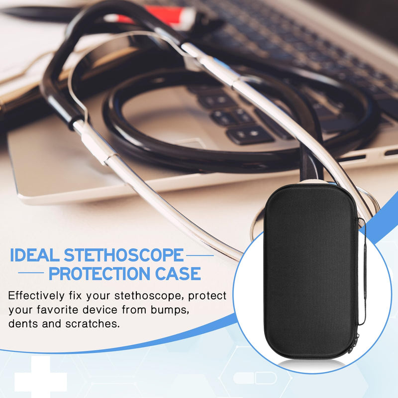 [Australia - AusPower] - 1 Pack Digital Stethoscope Case 14.4 * 7.87 * 2.28 Inch Compatible with Digital or Cardiology Stethoscope Large Portable Protective Carrying Case Extra Pocket for Doctor & Nurse(Black) Black 