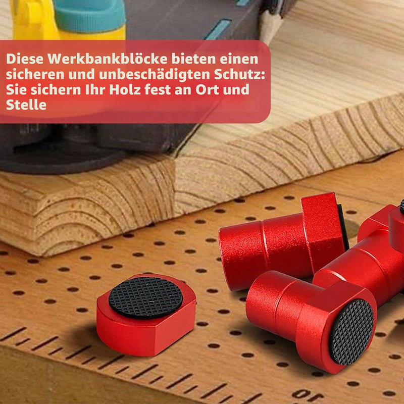 Bench Dogs for MFT Workbench, Aluminium Alloy Table Stopper, Non-Slip | 12 Pieces Professional Woodworking Accessories, Bench Dogs Set for 20mm Holes, DIY Workbench Clamp and Stopper 20mm