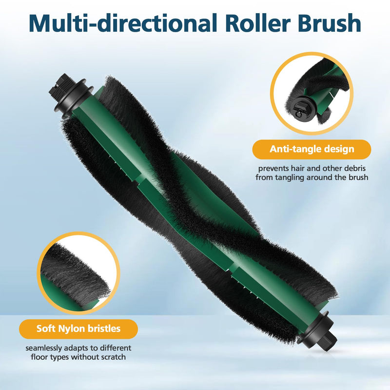 Y0140 Replacement Parts Accessories Compatible with iRobot Roomba 104/105 Vac & Combo, Y0140, Q0120, Y0110, Q011, Q0520 Robot Vacuum, 1 Roller Brush, 4 Hepa Filters, 4 Side Brush, 1 Cleaning Brushes 1+4+4+1