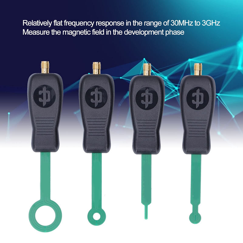 [Australia - AusPower] - 4PCs EMI EMC Near Field Probe Kit (30MHz-3GHz) - Magnetic Field Antenna Set for PCB Circuit Testing, Pre-Certification, Electronic Component Radiation Detection with Spectrum Analyzer 