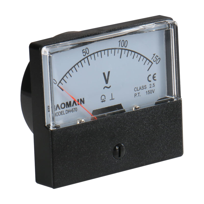 [Australia - AusPower] - Baomain Voltmeter DH-670 AC 0-150V Rectangular Class 2.5 Analog Panel Volt Voltage Meter 
