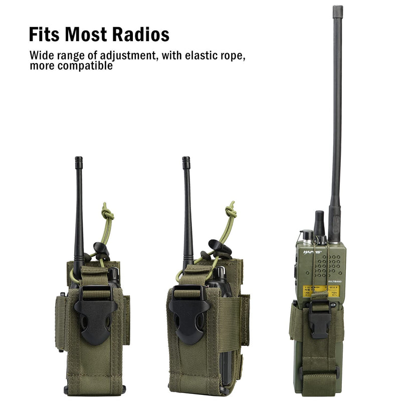 [Australia - AusPower] - VIPERADE Radio Holster, MOLLE Radio Pouch for Vest, Universal Walkie Talkie Holster Radio Holder for Duty Belt, Police Radio Holder Tactical Radio Pouch for Baofeng, Motorola OD Green 
