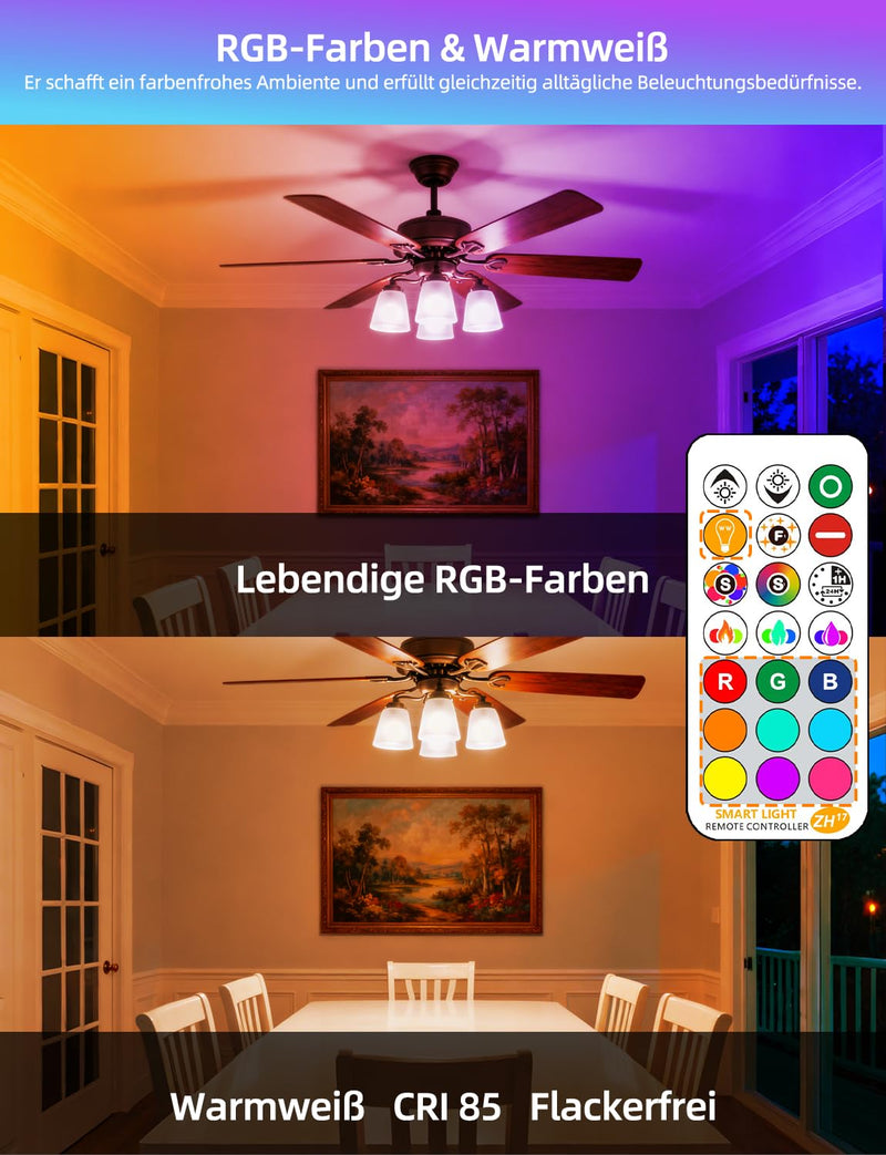 iLC LED Light Bulb Replaces 85W, 1000 Lumen, RGB Light Bulb With Remote Control, Color Change, Warm White (2700 Kelvin), Edison E27 1 piece (pack of 1)