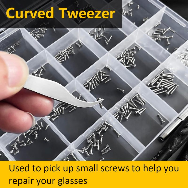[Australia - AusPower] - Eyeglass Repair Kit, 24 Types Screws for Eyeglass, Wide Range of Frame Screws, Hinge Screws, Nose Pads Screws - Essential Eye Glasses Repairing Kit Tool 