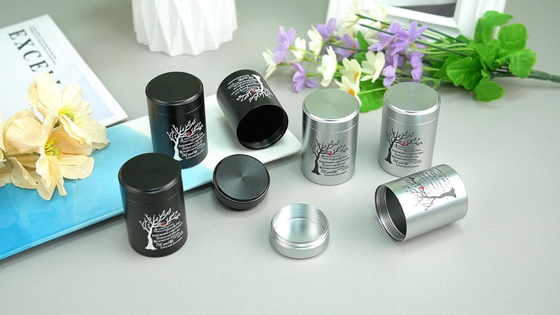 SOITIS Set of 6 Small Urns for Human Ashes Keepsake, 2.6 Inches Stainless Steel Mini Urns for Ashes, Cremation Keepsake Urns for Women Men, Funeral Burial Holder Memorial Ashes Keepsake