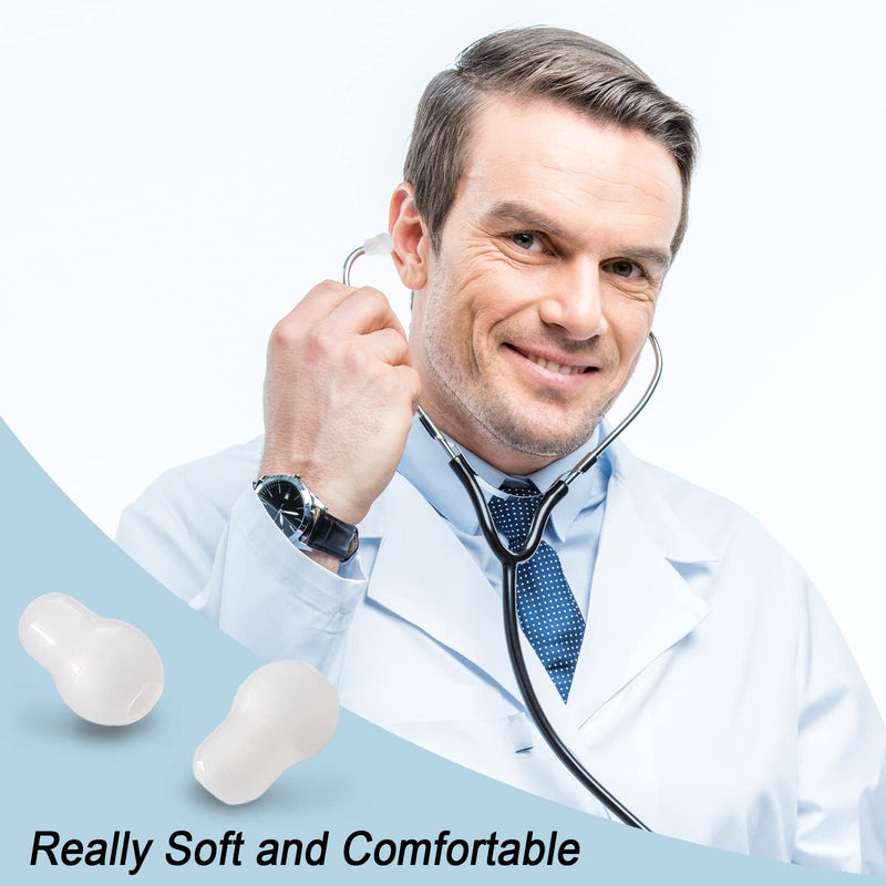 [Australia - AusPower] - Silicone Ear Tips Replacement for MDF &Littmann Stethoscopes - Universal Soft Fit Littman Earpieces Snap Tight Soft Sealing Ear Pieces,Cardiology IV Parts & Littmann Stethoscope Parts white 