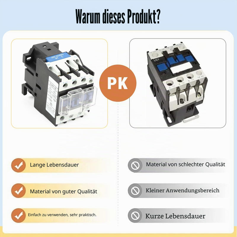 AC Contactor 220V 32A, CJX2-3210 High Sensitive Industrial Electrical Contactor AC Power Contactor, Motor Starter Relay, Electric AC Contactor for Rail Mounting