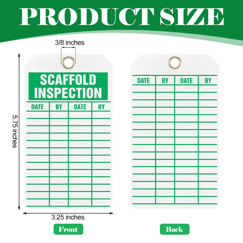 30 Pcs Scaffold Safety Tags Scaffold Inspection - 5.75'' x 3.25'' x 0.01'' Warning Status Tag with Cable Ties & Pen Durable Water-Resistant 10-mil Pf-cardstock