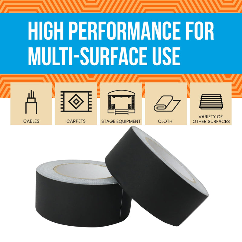 Reli. Gaffers Tape, Black | 2 Rolls | 3" x 30 Yards Per Roll (60 Yards Total) | Heavy Duty Gaff Tape/Gaffer 2 Inch Wide | Black Cloth for TV Production/Filming, Cables/Electrical Cords