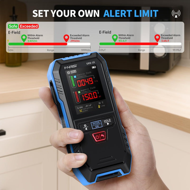 EMF Meter, Electromagnetic Radiation Tester with Curve Mode,Hand-held Digital 4 in 1 Rechargeable EMF Detector, Great Tester for Home EMF Inspections, Office, Outdoor and Ghost Hunting second