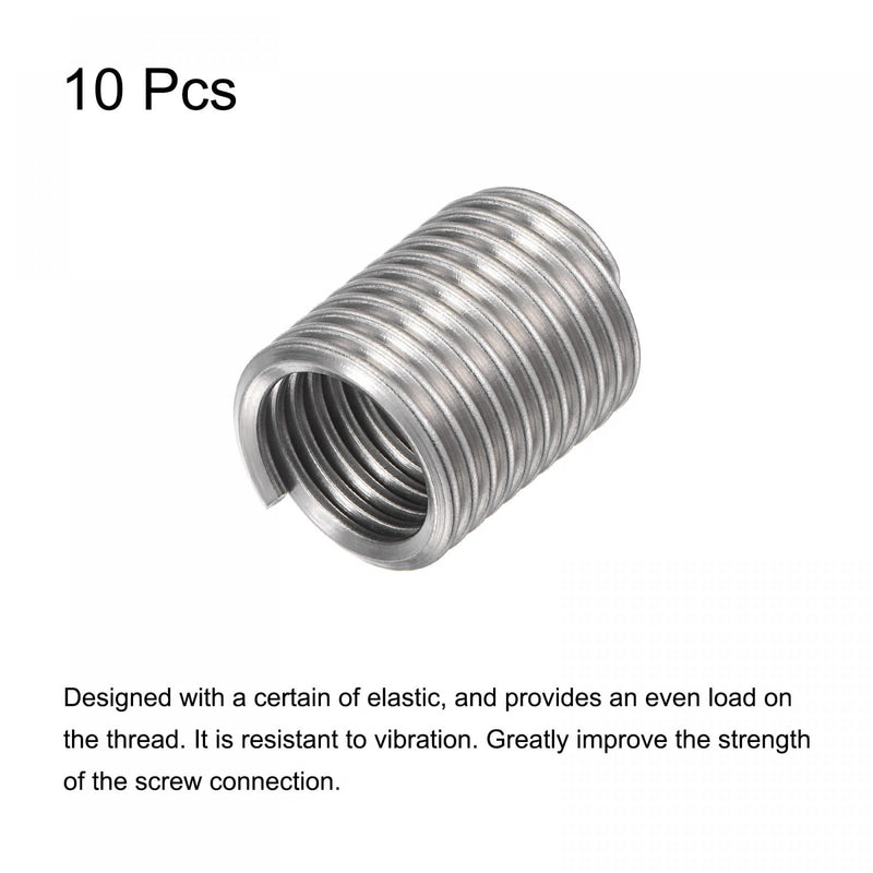 [Australia - AusPower] - uxcell Wire Thread Inserts 1/2-13 UNC 2.0D 304 Stainless Steel Helical Type Coiled Wire Screw Repair Threaded Sleeve Steel Sheath 10pcs 