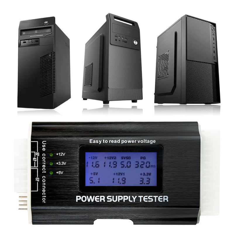 [Australia - AusPower] - Computer PC Power Supply Tester, Power Supply Host Inspection Maintenance Tester Tool with LCD Display, 20/24 4/6/8 Pin Power Supply Tester for ATX/ITX/TFX/BTX Power Supplies 