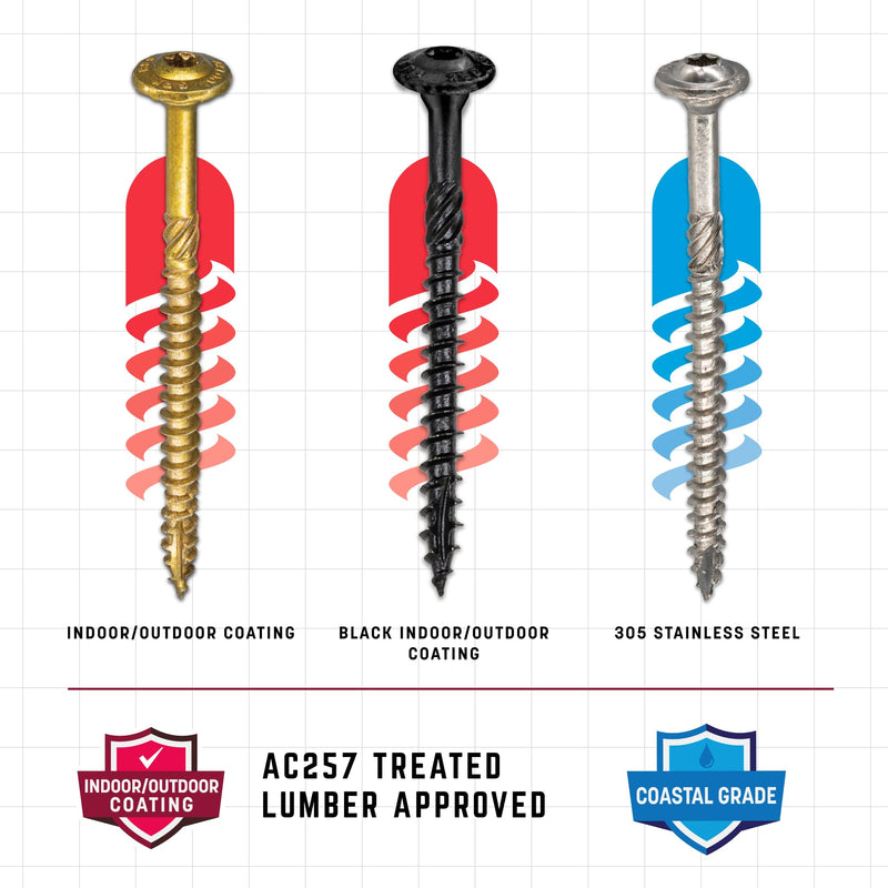 GRK Fasteners RSS™ 5/16 x 3-1/8 Inch, Black Multi-Purpose Structural Screws, 25 PCS, Rust Resistant Climatek™ Coating, Interior and Exterior Use, Heavy-Duty, Decorative Hardware Decking Screws, Fast 5/16" x 3-1/8"