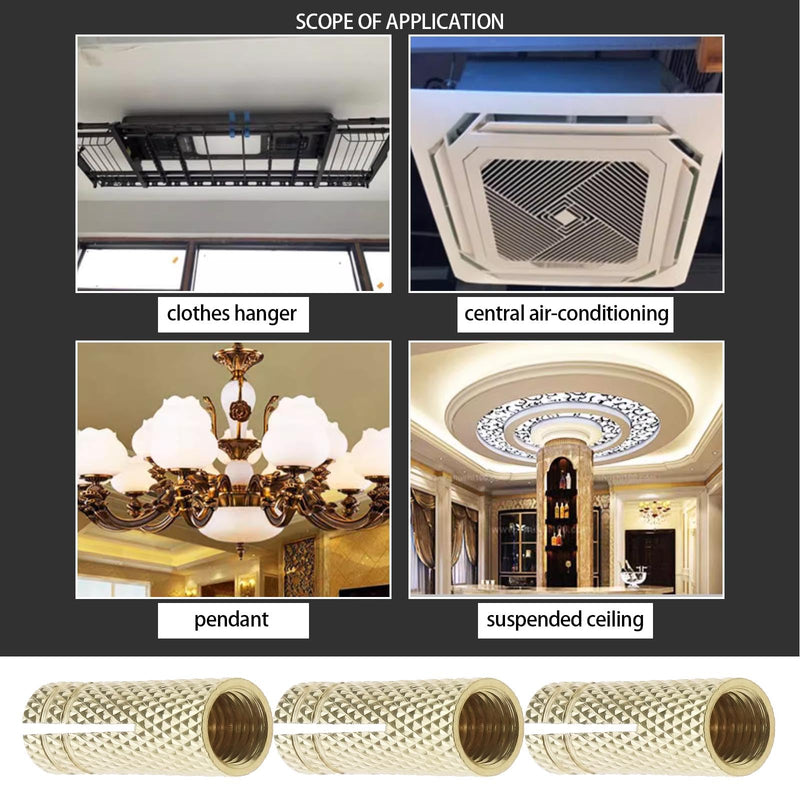 [Australia - AusPower] - Create idea 20PCS M8 Drop in Anchors Brass Wall Anchor Expansion Bolt Sleeve Brass Plug Fastener Hardware for Anchoring into Concrete Solid Bricks 