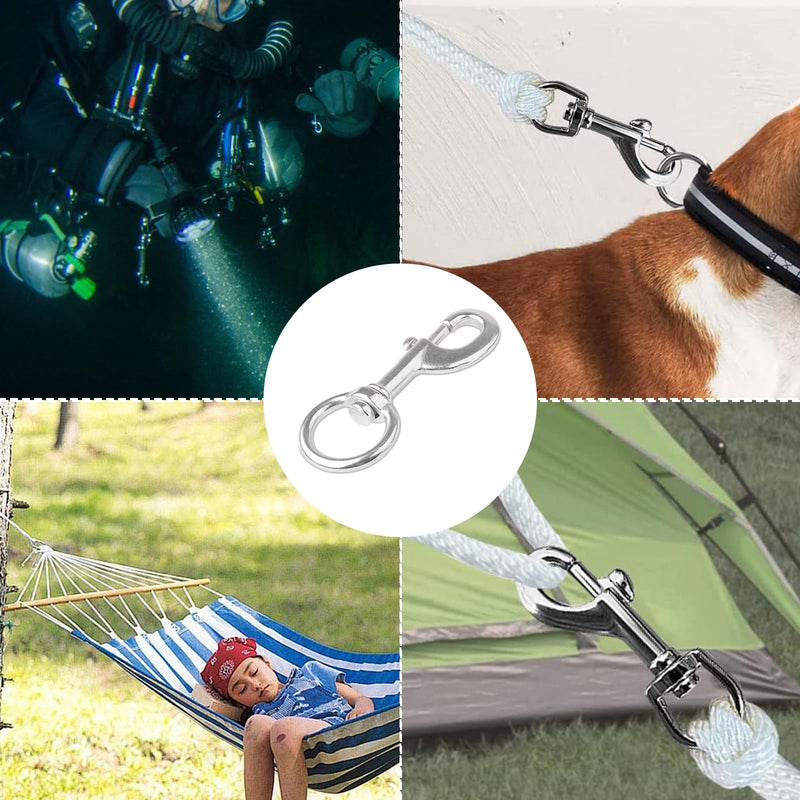 [Australia - AusPower] - ORCATORCH Swivel Eye Snap Hook Stainless Steel Bolt Snap Corrosion-Resistant Marine Clips for Underwater Scuba Diving, Dog Leash, Key Chain, Camera Strap, Clothesline (Three Optional Size) Sh316-3.5inch 