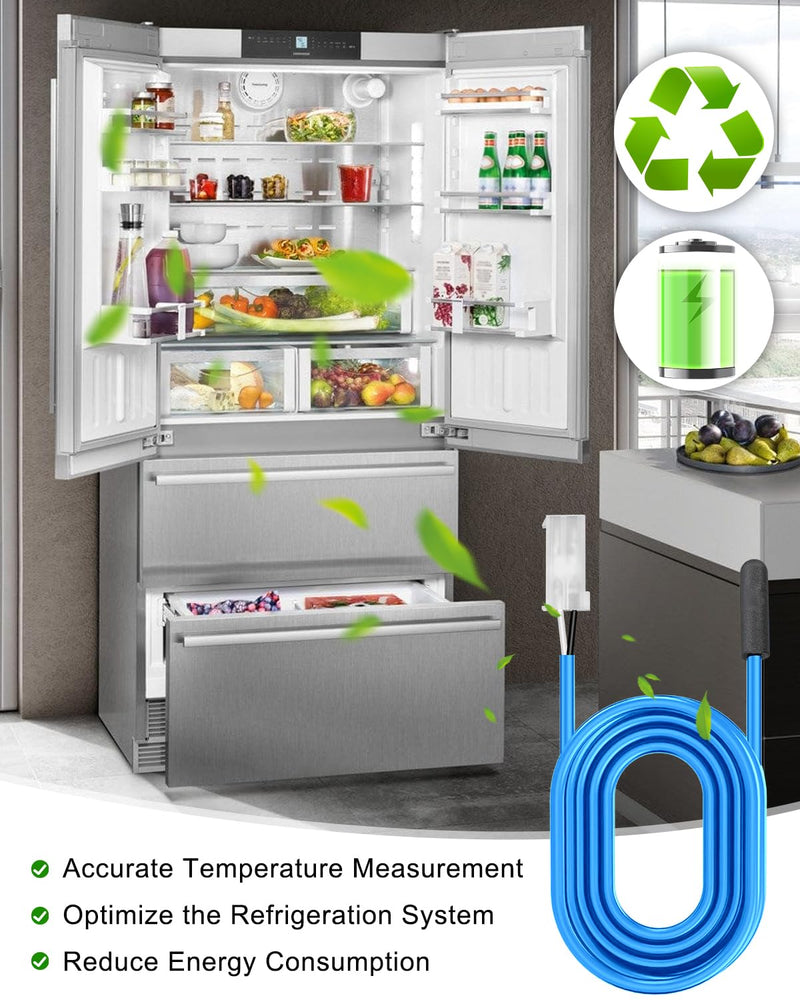 [Australia - AusPower] - Coil Temperature Sensor Replace 337-60406-02 for Refrigerator Cabinet, 74 Inch Blue Cable Coil Probe Replacement Part 