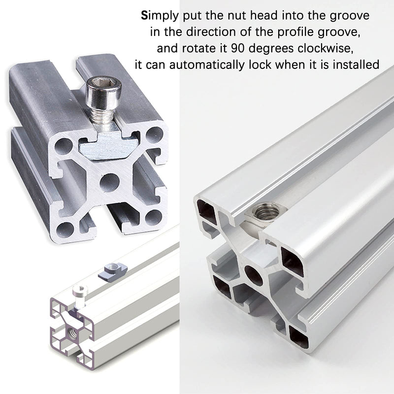 [Australia - AusPower] - 50 Pcs 3030 Series Sliding T Nuts Metric M6 Thread Slide in Hammer Head T-Nut, Sliding T-Nuts for Standard 8mm T-Slot Aluminum Extrusion Profile 30S-M6 50 Pcs 